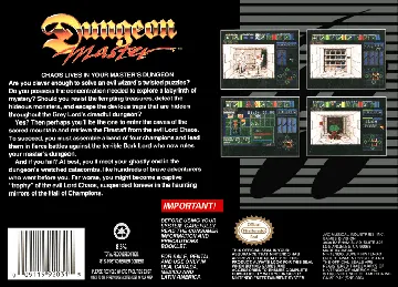 Dungeon Master (USA) box cover back